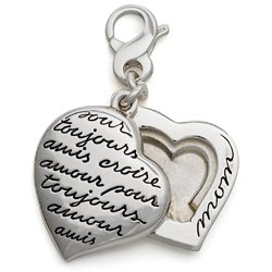 Heart Locket Charm, Sterling Silver