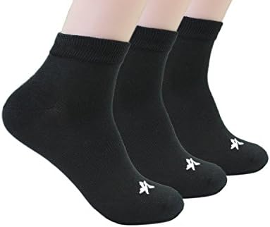 SIMPLORE Men Cycling Running Hiking Circulatory Crew Socks 3 Pack Black 39/42