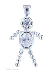 Sterling Silver Mothers Womens April Birthstone Babies Boy Male Child Baby Pendant