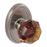 Amber Crystal Door Knob Dummy Set