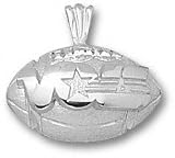 Tennessee Volunteers Solid Sterling Silver ''VOLS'' Football Pendant