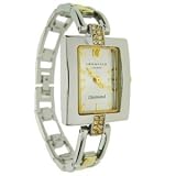 IDENTITY LADIES TWO TONE BRACELET WATCH SET WITH CHAIN AND PENDANT