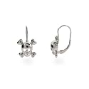 Sterling Silver Skull Leverback Earrings
