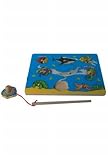 Toys : Children's Magnetic Fishing Puzzle Game - Sea life Ages 3+ - Wooden Educational Toy