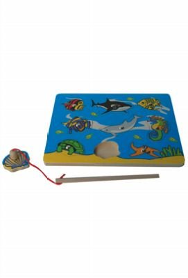 Childrens Toyshop  Toys : Children's Magnetic Fishing Puzzle Game - Sea life Ages 3+ - Wooden Educational Toy