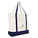 DALIX Monogram Tote Bag Personalized Initial Navy Blue -Â A