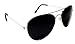 Black & Silver Pilot Aviator Sunglasses Super Dark Lenses