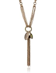 The SAK Charm and Gold Tassel Necklace, 18"