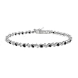 Sterling Silver Sapphire "S" Bar Tennis Bracelet with Diamond-Accent, 7.25"