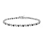 Sterling Silver Sapphire "S" Bar Tennis Bracelet with Diamond-Accent, 7.25"