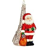 Eiffel Tower and Santa Ornament