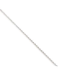 14k White Gold 18in 1mm Rolo Pendant Necklace Chain. Metal Wt- 1.79g