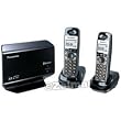 Panasonic KX-TH1212B DECT 6.0 Link-to-Cell Expandable Bluetooth&reg;-Enabled Dual Handset Phone System with Landline Capability, Talking Caller ID & Talking Alarm Clock
