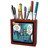 Londons Times Funny Music Cartoons - Excited Pen - Tile Pen Holders-5 inch tile pen holder