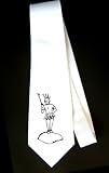 Party Decoration Necktie with Africa, man, Zulu, black and white, native, stick, head gear, standing, inhabitant, tribal