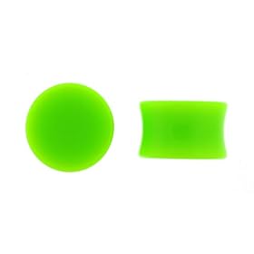 Acrylic Neon Green Double Flare Plugs - 5/8'' - Sold as a Pair
