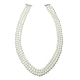 Sterling Silver 3-Strand White A Grade 5.5-6mm Freshwater Cultured Pearl Necklace, 17