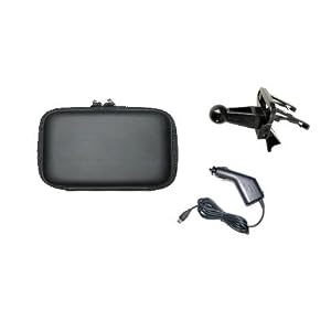 Accessory Pack with Car Vent Mount Charger & Carry Case for Garmin Nuvi 5000 885T 880 860 855 850 785T 780 775T 770 765T 760 755T 750 710 550 500 465T 275T 270 265WT 260W 260 255W 255 250W 250 205W 205 200W 200 GPS