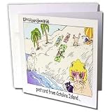 Londons Times Funny Cat Cartoons - CATalina Island - Greeting Cards-12 Greeting Cards with envelopes