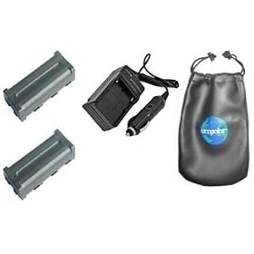 ValuePack (2 Count): Digital Replacement Battery PLUS Mini Battery Travel Charger for... by amsahr