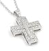 Sterling silver cubic zirconia cross pendant necklace with overlap crosses!