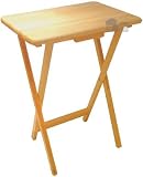 from Anika / eshopdeals4u Anika Rubberwood Folding Wooden TV Table With Wood Pine Finish - Ideal For T.V. Dinners