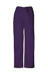 Cherokee Workwear Unisex Drawstring Scrub Pant (Eggplant, M-Tall)