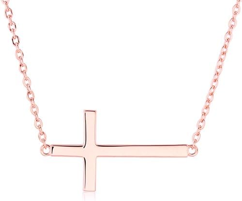 Sterling Silver Plain Side Ways Cross Pendant
