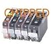 CLI8 PGI5 WITH CHIP - A set of 5 Canon Compatible Ink Cartridges for Canon Pixma iP4200 iP4300 iP4500 iP5100 iP5200 iP5200R iP5300 MP500 MP530 MP600 MP600R MP610 MP800 MP800R MP810 MP830 MP960 MP970 9000 - PGI-5BK, CLI-8BK, CLI-8C, CLI-8M, CLI-8Y with Latest Chip