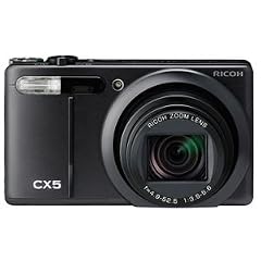 Ricoh CX5 Digitalkamera (10 Megapixel, 10,7-fach opt. Zoom, 7,6 cm (3 Zoll) Display, Bildstabilisator) schwarz
