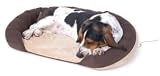 K&H Pet Products 25-Inch by 18-Inch by 5-Inch Small Thermo Pet Bolster Bed, Mocha
