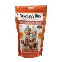 Newman's Own Organics Dog Treats, Medium Size, Peanut Butter, 10-Ounce Bags (Pack of 6)