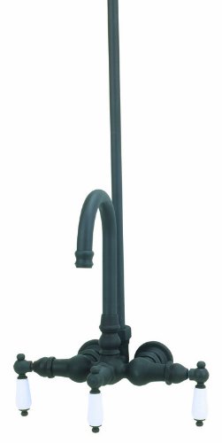 Elizabethan Classics ECTW15PB Tub Filler/Shower System, Plain Porcelain Lever Handles, Polished Brass On Sale