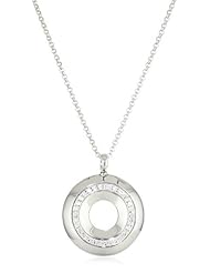 Giorgio Martello Sterling Silver Rhodium Plated White Cubic Zirconium Necklace