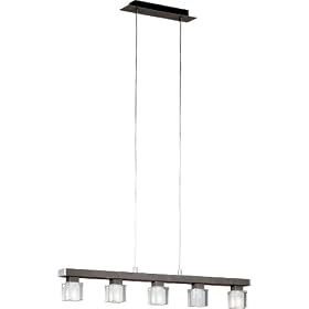 Eglo 85134A Tenno, Antique Brown Crystal, 5-Light Pendant Light Fixture by Eglo