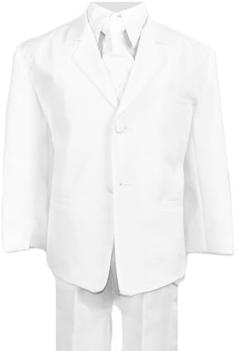 Big Boys Suits in White Complete Outfit Set