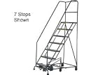 12 Step Easy Turn Rolling Ladder - Safety Angle