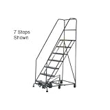16 Step Easy Turn Rolling Ladder - Standard Angle by Global Industrial