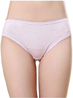 Womens Cotton Disposable Regular Underwear Briefs Travel Disposable Lingerie Pack of 5 White L