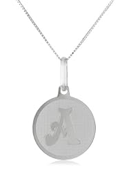 14k White Gold Initial Pendant Necklace, 18"