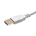 White Gold-Plated USB 2.0 Cable for Trio AXS 4G 7.85 inch 16 GB Quad Core Tablet - 10ft