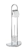 Wenko 16608100 Exclusiv Stand WC-Garnitur Cosenza - halbrunder Standfuß, Chrom, 33 x 84 x 18 cm