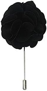 Aisila Men's Lapel Pin Flower Handmade Boutonniere Pin for Suit (Black)