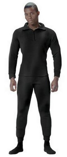 Military Polyester Thermal Black Underwear Bottoms