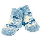 Elegant Baby Blue Camouflage Booties Socks Newborn - 6months