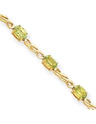 14k Gold Peridot Bracelet