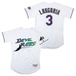 Tampa Bay Rays Authentic Evan Longoria 1998 "Turn Back the Clock" Home Jersey - White 44
