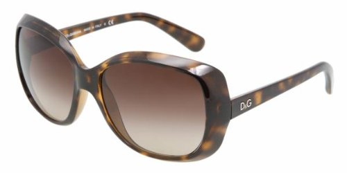 D & G Dolce  &  Gabbana Women's 0DD8075 Square Sunglasses,Havana Frame/Brown Gradient Lens,one size
