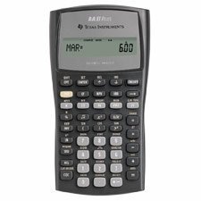 TEXBAIIPLUS BAIIPlus Financial Calculator, Scientific, Alphanumeric, 10-Character, Hard Case