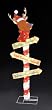 48" Reindeer 3-Post Sign Gel Lighted Christmas Yard Art